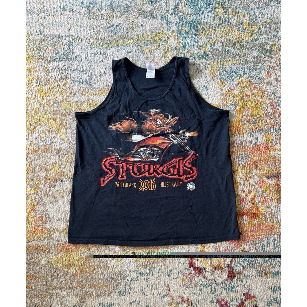 Vintage 2016 Sturgis Motorcycle Rally Tank Top Mount Rushmore XL‎